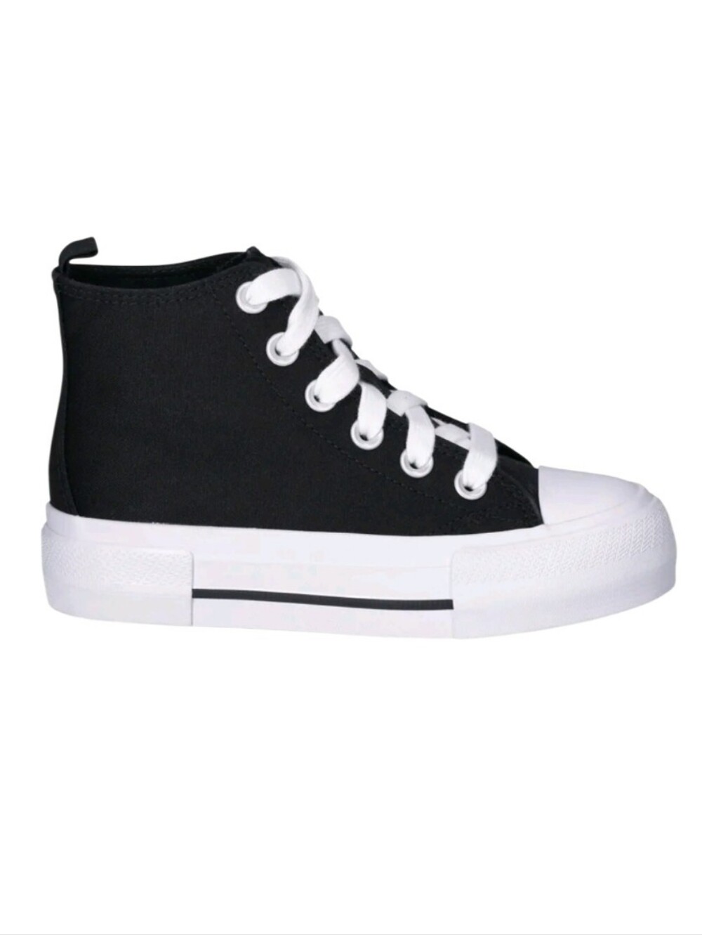 Classic High-Top Canvas Sneaker in Black and White Sz 5 Nwt